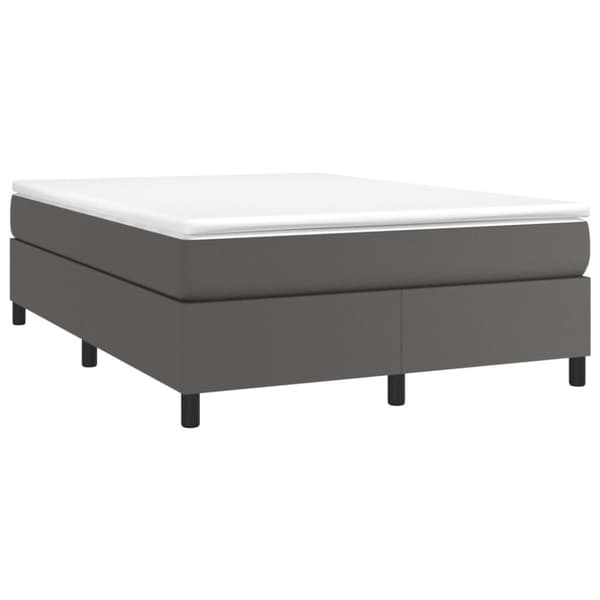 Boxspring-sängram grå 140x190 cm konstläder
