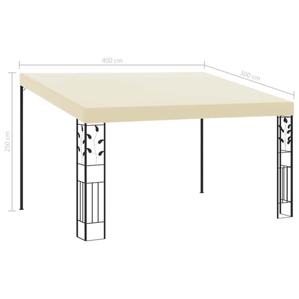 Väggmonterad paviljong 4x3x2,5 m gräddvit
