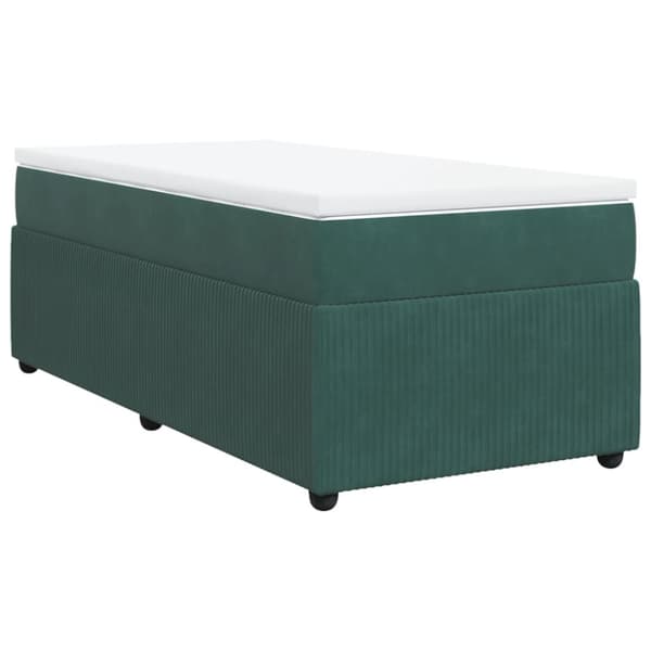 Ramsäng med madrass mörkgrön 100x200 cm sammet
