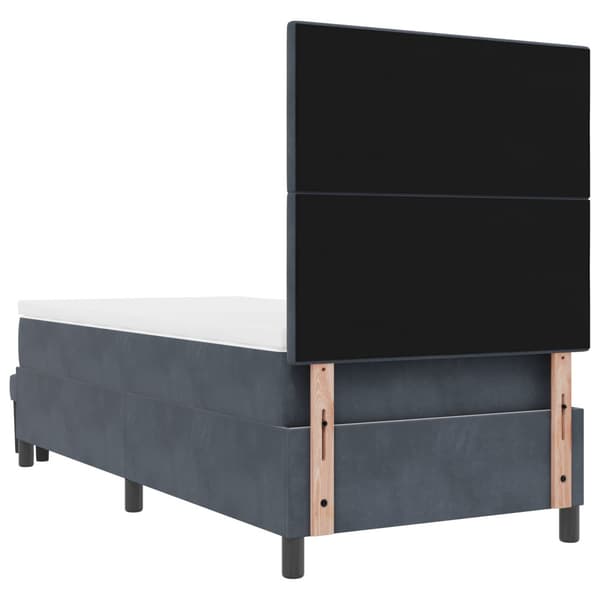Bäddfjäder med madrass Mörkgrå 100 x 200 cm Sammet