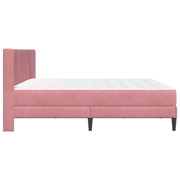 Sängram med madrass Rosa 200 x 200 cm Sammet