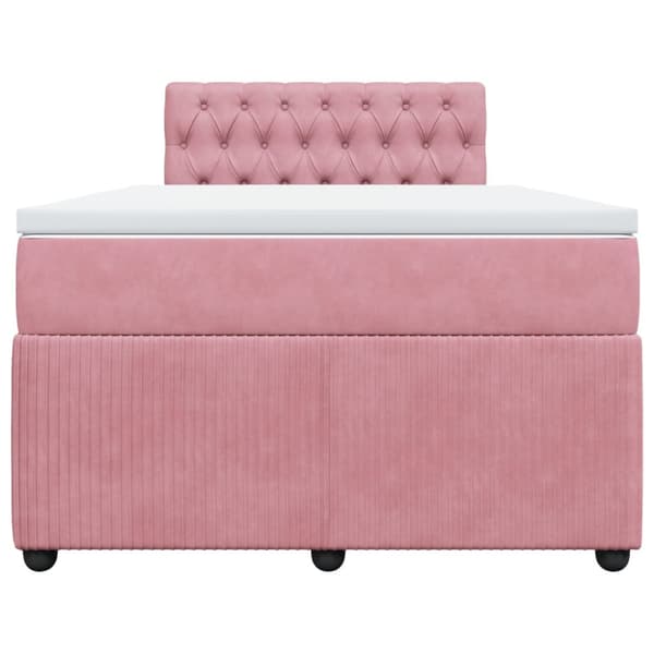 Ramsäng med madrass rosa 120x190 cm sammet