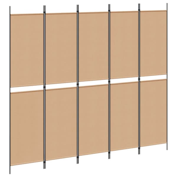 5-panel rumsavskiljare Beige 250 x 220 cm Tyg