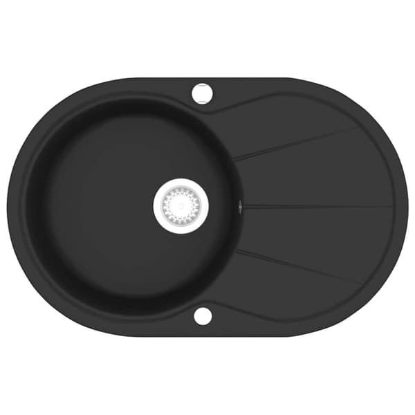 Diskho granit enkel oval svart