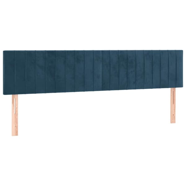 Ramsäng med madrass mörkblå 160x200 cm sammet