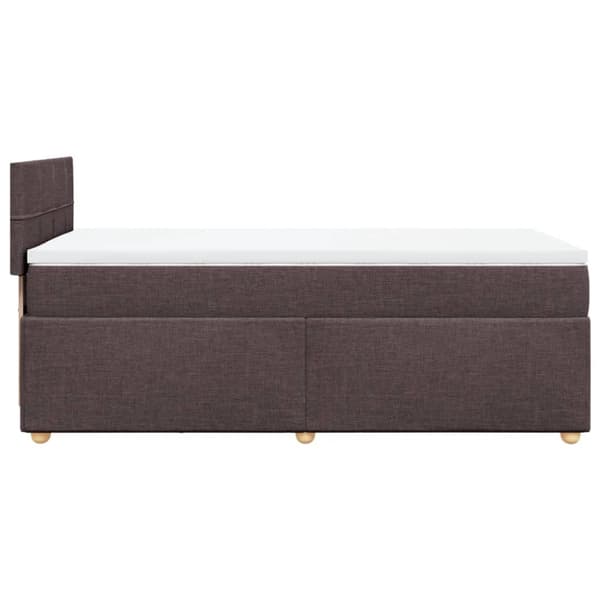 Ramsäng med madrass mörkbrun 100x200 cm tyg