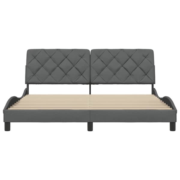 Bed Frame without Mattress Dark Grey 180x200 cm Fabric