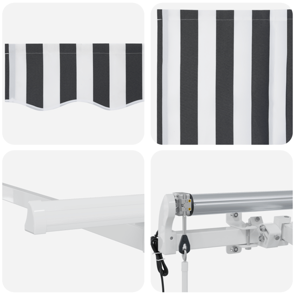Utfällbar markis Antracit 400 x 200 cm tyg