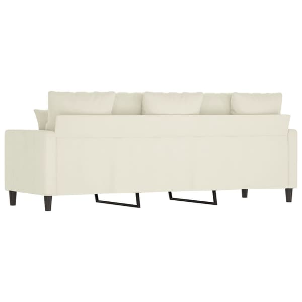 3-sitssoffa gräddvit 180 cm sammet
