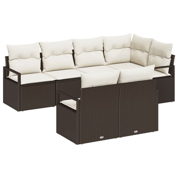 Soffset med kudde 7 pcs Brun konstrotting
