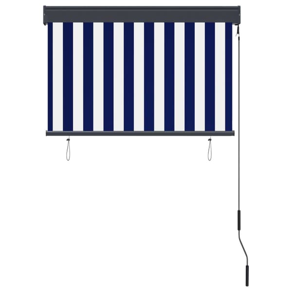 Rullgardin utomhus 100x250 cm blå och vit