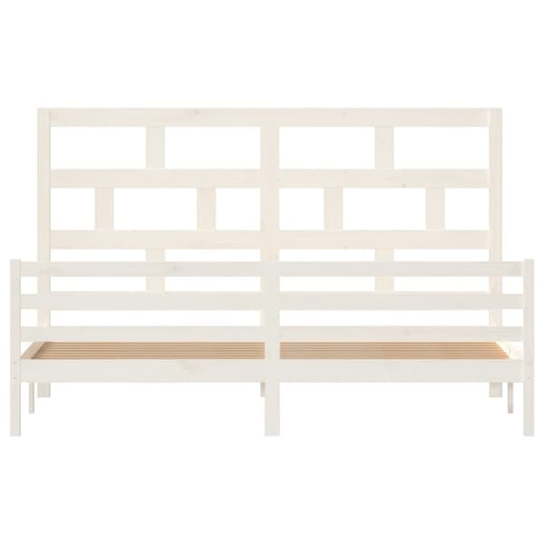 Sängram vit massiv furu 200x200 cm