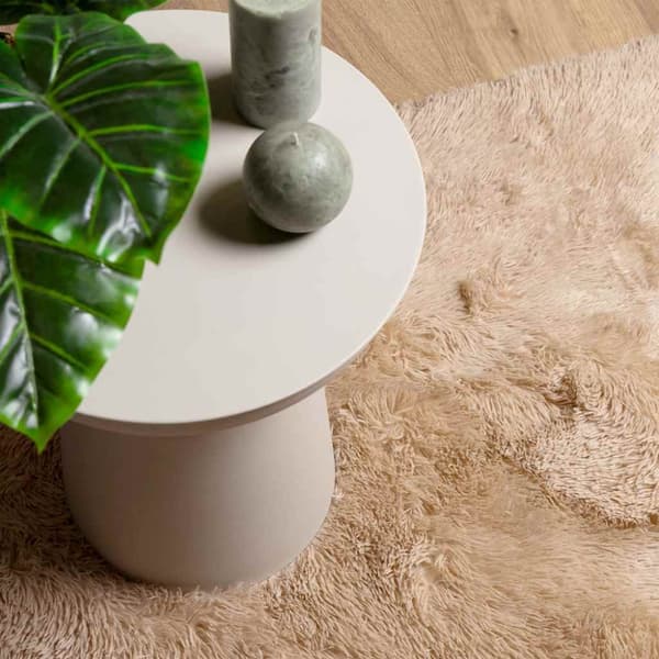 Ryamatta med lång lugg NAVARRA beige 120x170 cm polyester