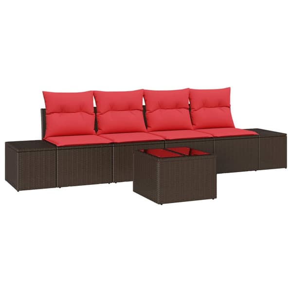 Soffset med kudde 5 pcs Brun konstrotting