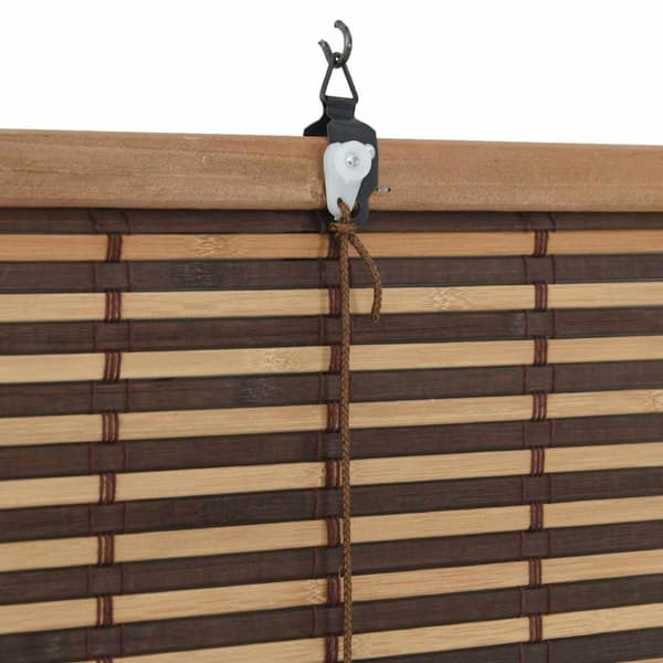 Rullgardin med gardiner Brun 80 x 220 cm Bambu