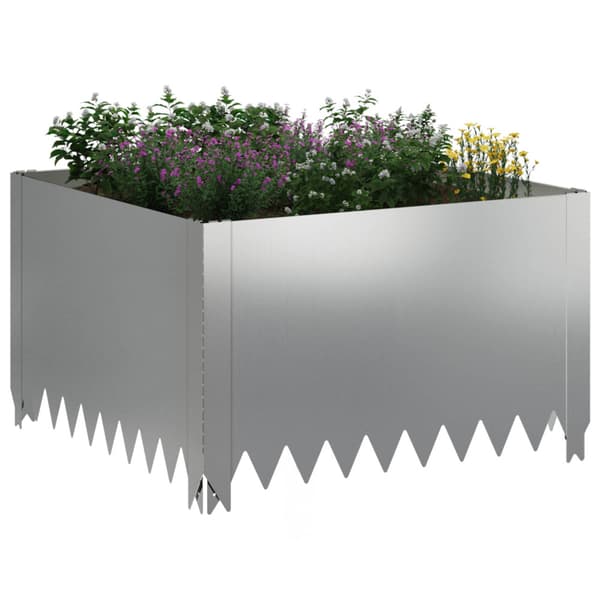 Kant för gräsmatta 4 pcs 60 x 60 x 35 cm Stål Silver