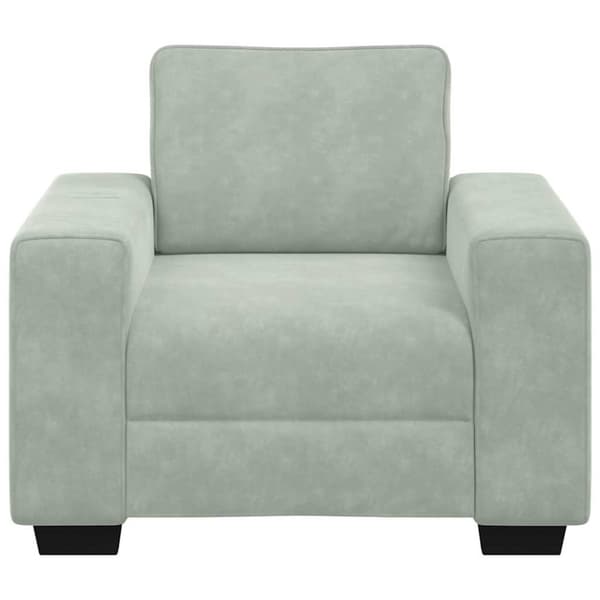 Soffstol ljusgrå 100x77x82 cm sammet