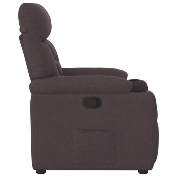 Reclinerfåtölj mörkbrun tyg