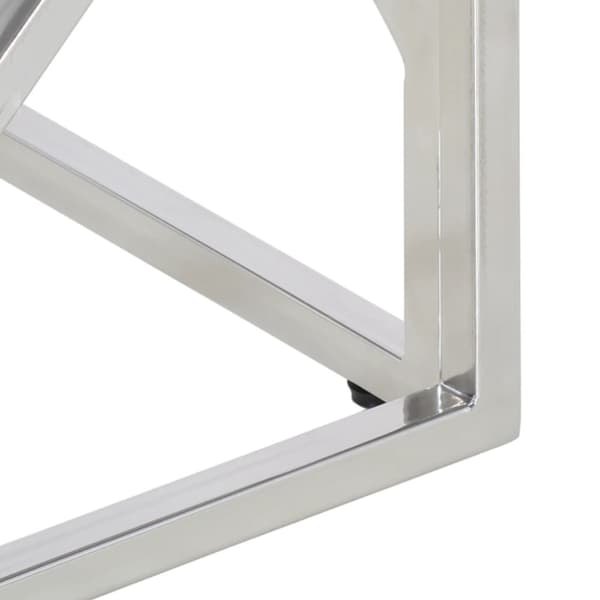 Soffbord silver rostfritt stål och härdat glas