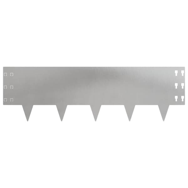 Kant för gräsmatta 10 pcs 100 x 30 cm Stål Silver