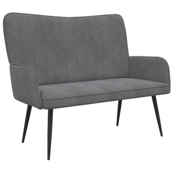 Tvåsitssoffa Mörkgrå 115 x 61 x 87 cm Sammet