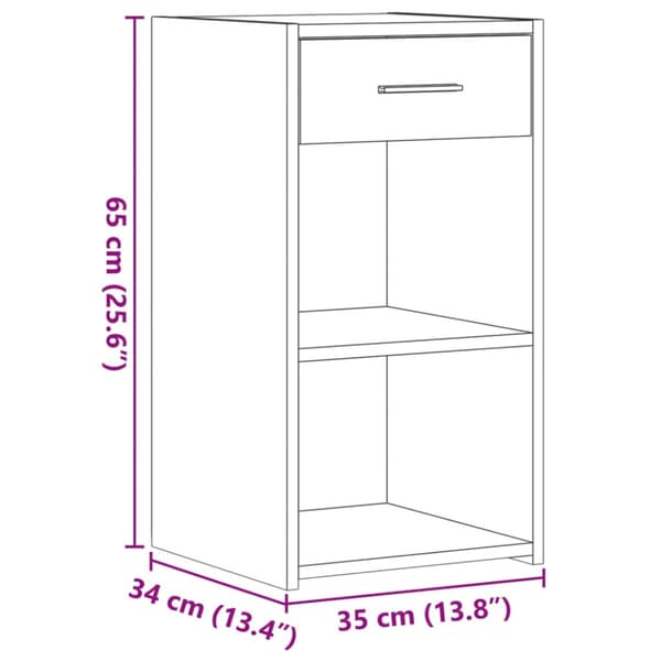 Sängbord 2 st vit 35x34x65 cm konstruerat trä