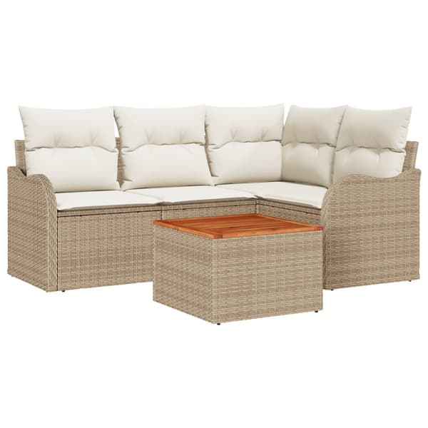 Trädgårdsoffset 5 st Beige och gräddfärgad konstrotting