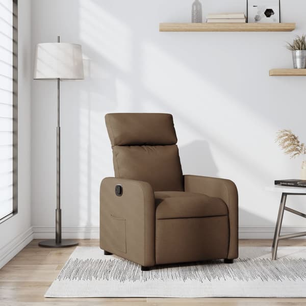 Reclinerfåtölj brun tyg