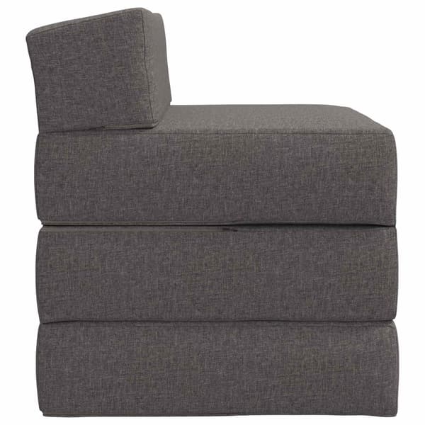 Fällbar Soffbed Ljusgrå 200 x 70 x 10 cm Tyg