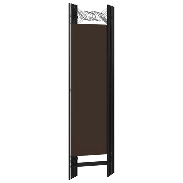 Rumsavdelare 5 paneler brun 200x180 cm