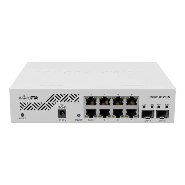 MikroTik Cloud Smart Switch CSS610-8G-2S+IN - switch - 10 portar - smart - rackmonterbar