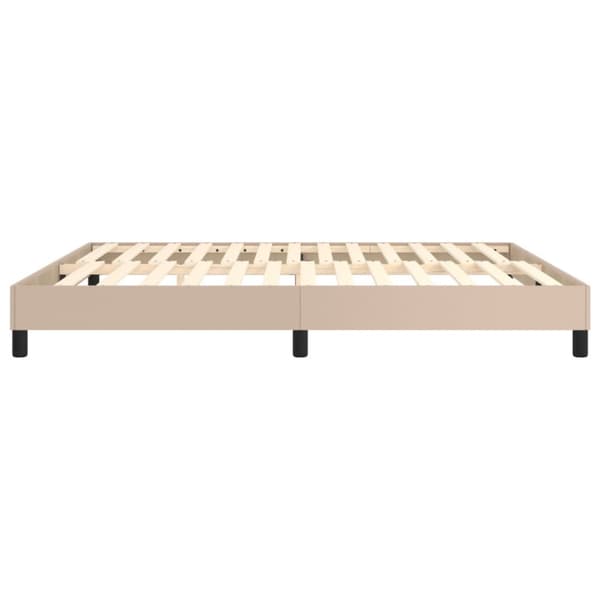 Boxspring-sängram cappuccino 160x200 cm konstläder