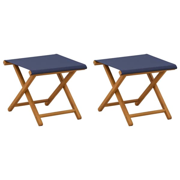 Deck Chair 2 pcs Massiv Eukalyptus Trä Blå