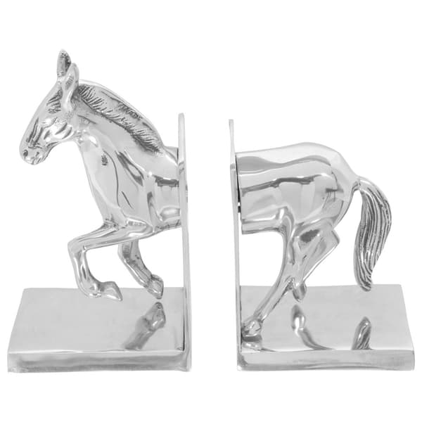 Bokstöd 2 pcs Silver 11 x 14 x 25 cm Aluminium