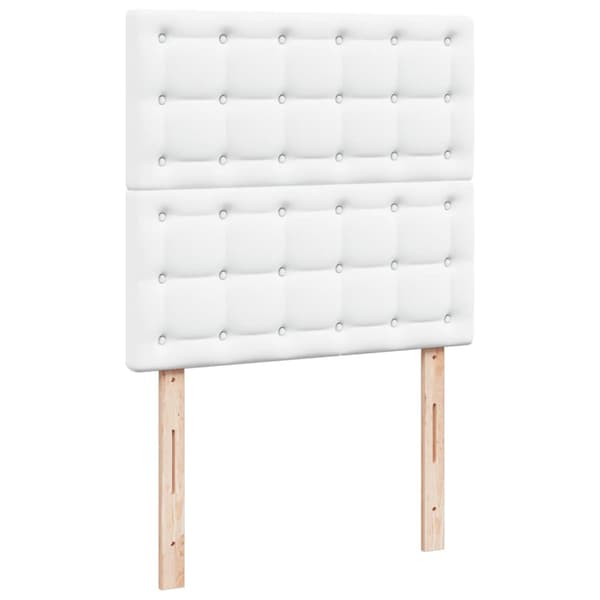 Ramsäng med madrass vit 80x200 cm konstläder