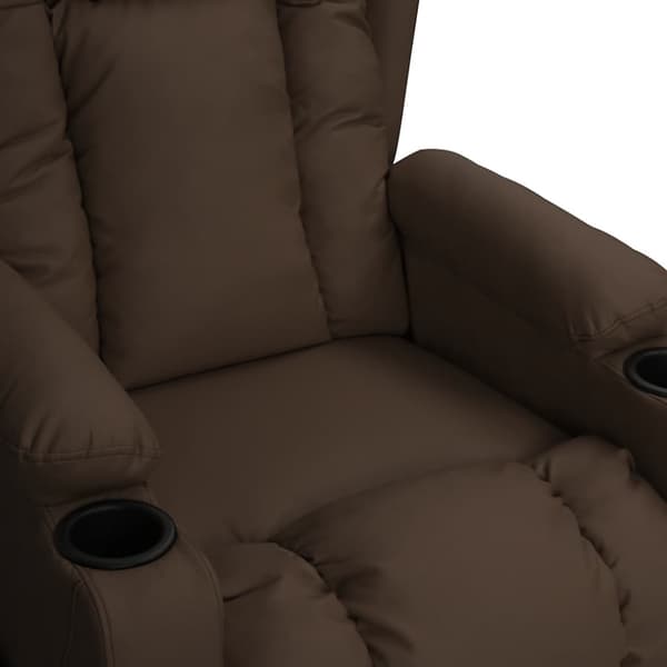 Massagefåtölj brun konstläder