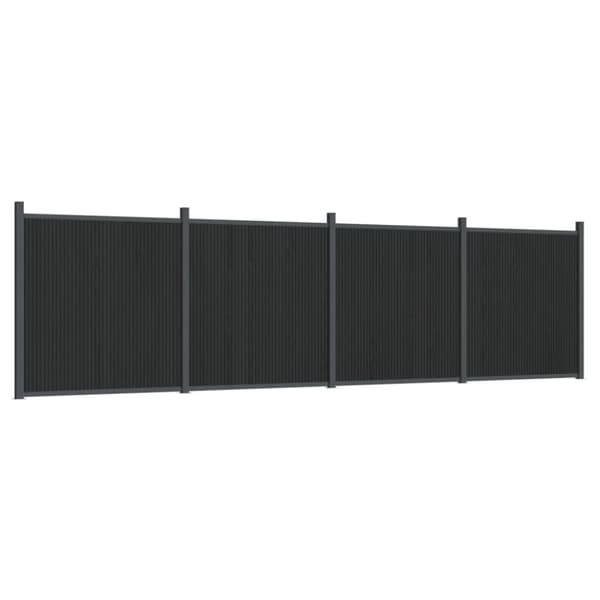 Staketpanel grå 699x186 cm WPC