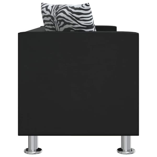 Soffa 3-sits konstläder svart