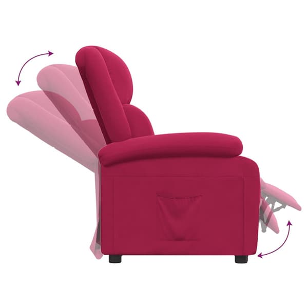 Reclinerfåtölj vinröd sammet