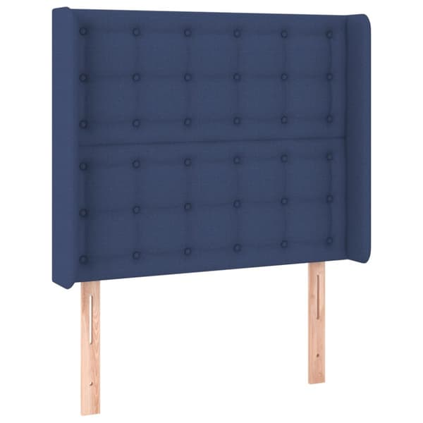Ramsäng med madrass blå 100x200 cm tyg