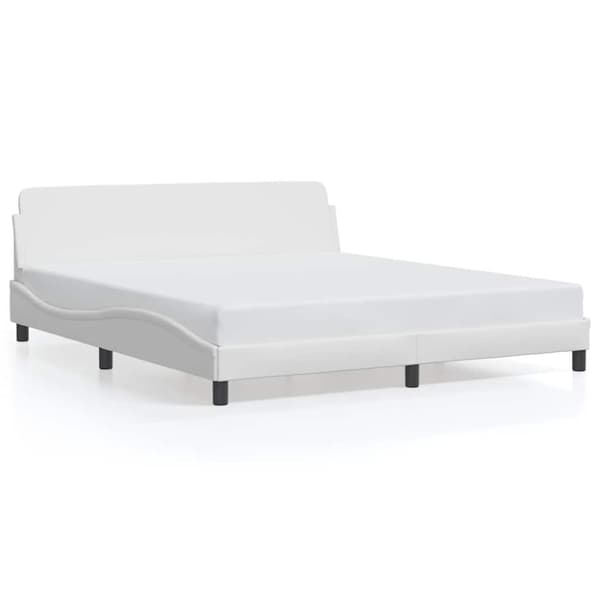 Bed Frame "Dover" White 183x213 cm Faux Leather