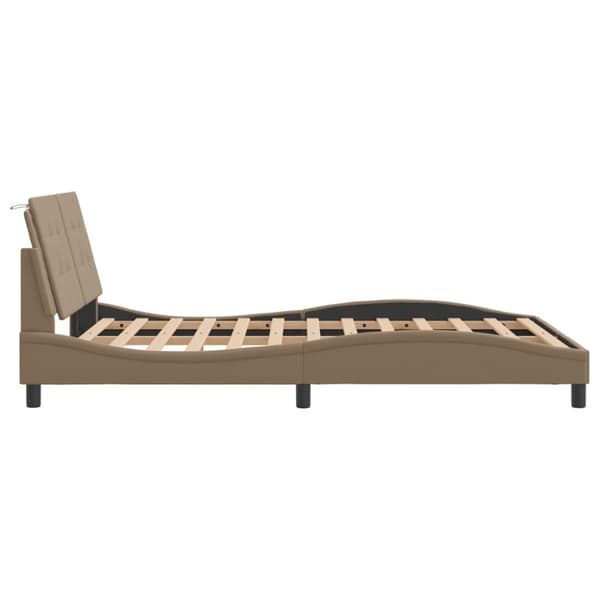 Bed Frame with LED without Mattress "Zadar" Cappuccino 120x200 cm