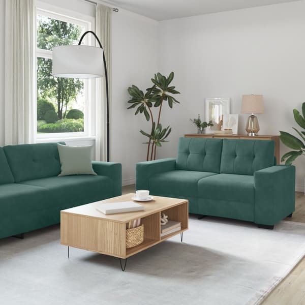 Soffset 3 pcs Mörkgrön 221 x 80 x 80 cm Sammet