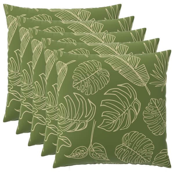 Kuddöverdrag 6 st HEERLEN Bladdesign 80 x 80 cm Polyester