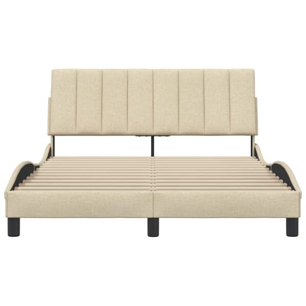 Bed Frame without Mattress "Hanko" Cream 120x200 cm Fabric