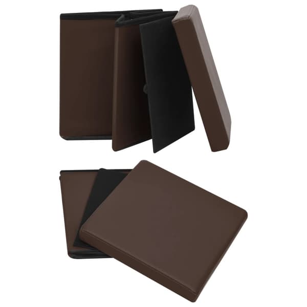 Hopfällbara förvaringspallar 2 st brun PVC