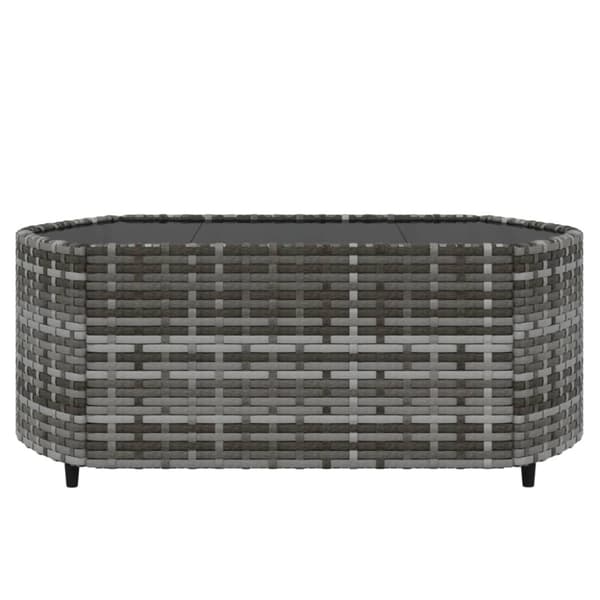 Loungegrupp med dynor 4 delar konstrotting grå