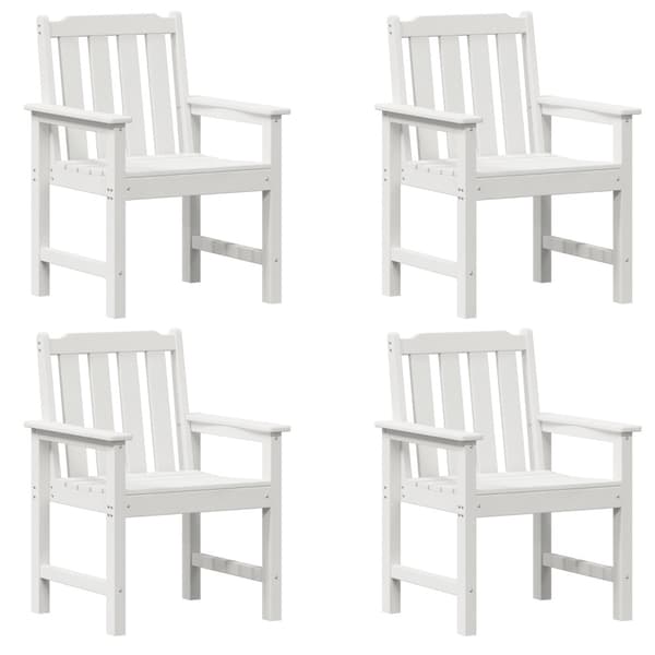 Trädgård Stol 4 pcs Vit 65.5 x 59 x 88 cm polyeten