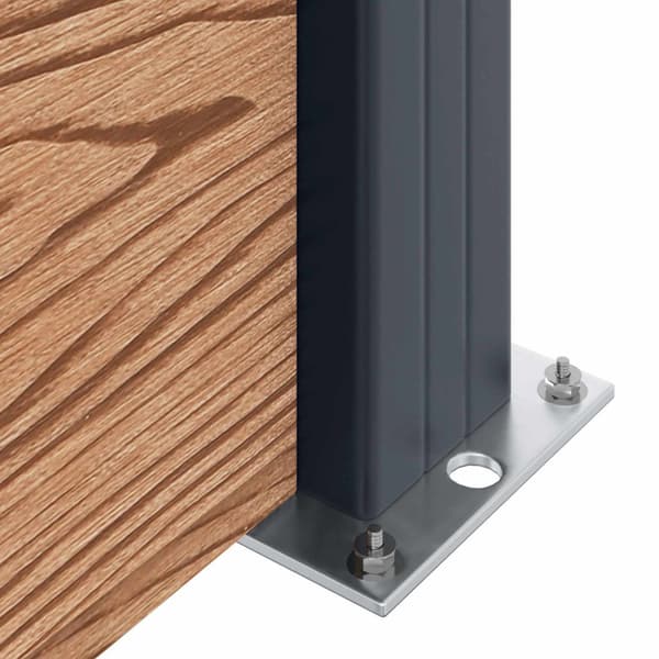 Stängselpanel WPC och aluminium Brun