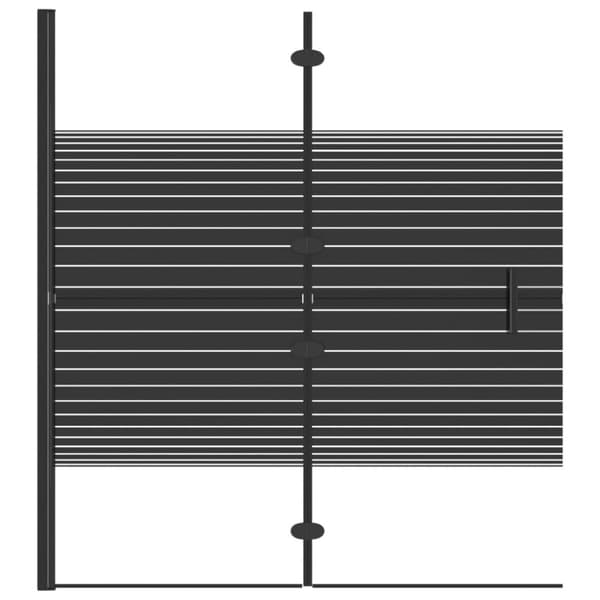 Duschvägg fällbar ESG 120x140 cm svart